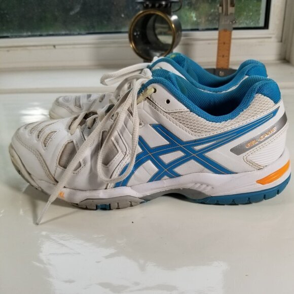 Asics Sneakers Womens Gel Game Tennis Shoe White with Blue Size 8 Pickleball - Picture 9 of 12